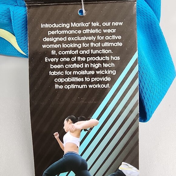 New Marika Tek Long Sleeve Top - Blue & Green - Size Medium - Picture 8 of 8